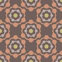 Vector seamless geometric pattern with hexagons on brown background. EPS10