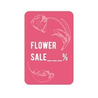 Spring banner, card with floral pattern for stores, online stores, advertising poster. Vector illustration.