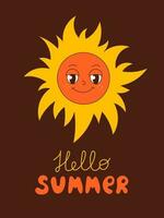 Hello Summer Greeting Card vector