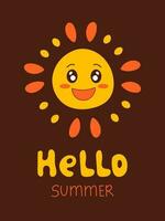 Hello summer banner template vector