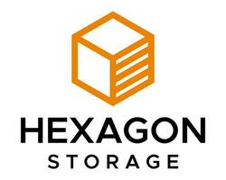 A logo for the hexagon storage company vector