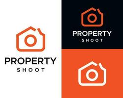el logo para propiedad disparar es naranja y negro vector