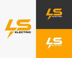 letra ls monograma eléctrico poder industria logo diseño vector. vector