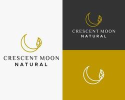 logo para un natural producto llamado creciente Luna natural vector