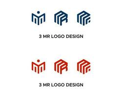 Logo design for the 3 mr logo design vector
