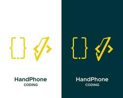 Handphone symbol coding logo design vector. vector