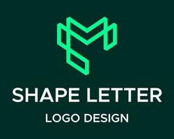 M letter monogram initials simple business logo design vector