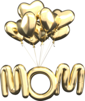 Mother's Day and Valentine's Day greeting card, 3D rendering of celebrations on special days. png