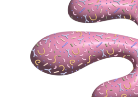 3d framställa microbiome abstrakt mall för reklam eller presentation. kurvig former med mikrobiota mönster. volym hand dragen bakgrund med bakterie. png