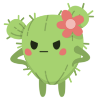 carino cactus arrabbiato png illustrazioni