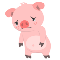 Schwein Gärtner traurig png Illustration