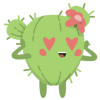 Cute Cactus Love Eyes PNG Illustrations