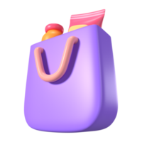 compras bolso lleno 3d ilustración icono png