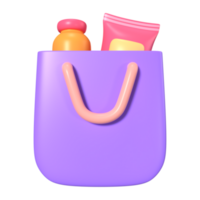 Shopping Bag Full 3D Illustration Icon png