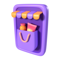 mobiel boodschappen doen 3d illustratie icoon png