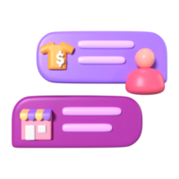 Seller Chat 3D Illustration Icon