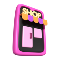 Móvel compras 3d ilustração ícone png