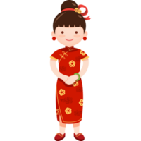 chica en traje nacional de china png