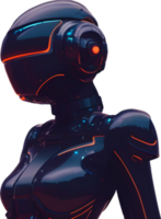 cyborg robô fêmea com vermelho luzes livre png