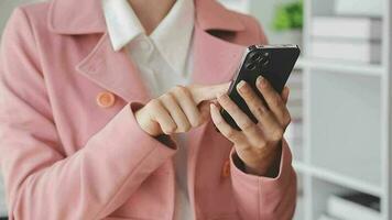 Financial analysts analyze business financial reports on a digital tablet planning investment project during a discussion at a meeting of corporate showing the results of their successful teamwork. video