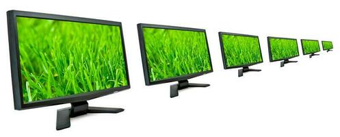 Monitors on white background photo