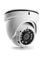 Security surveillance camera isolated on white background, created with photo