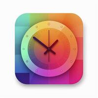 Icon with clock for app, created with photo