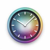 icono con reloj para aplicación, creado con generativo ai foto