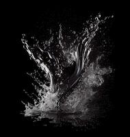 Water splash on black background, created with photo