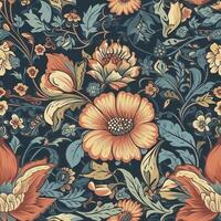 Beautiful elegant flower seamless pattern, created with photo