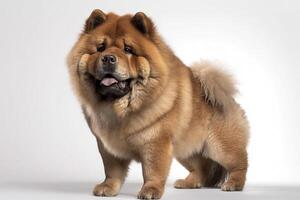 Cute chow chow dog in studio, created with photo