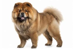 Cute chow chow dog in studio, created with photo
