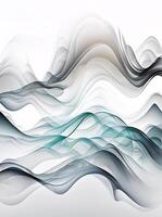 Abstract transparent waves on white background, created with photo
