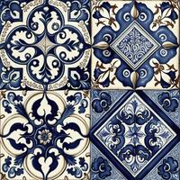 azulejos patrón, creado con generativo ai foto