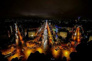 A city view at night photo