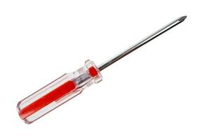 screwdriver with red and transparent handle cutout photo