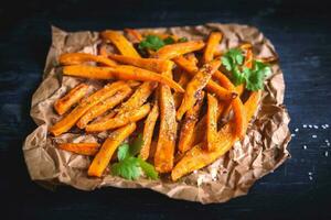 Sweet potatoes fries photo