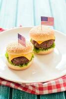 Mini cheese burgers photo