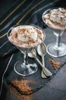 Homemade chocolate pudding photo