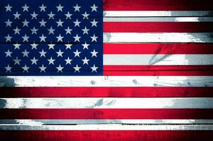 bandera americana en madera foto
