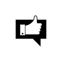 Thumbs up in the conversation bubble vector icon illustration