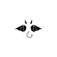 Wings, tail, horns vector icon illustration