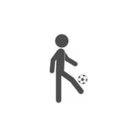 fútbol jugador con un pelota vector icono ilustración