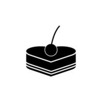 piece of cake with cherry vector icon illustration
