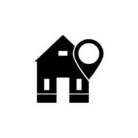 House, location pin vector icon illustration