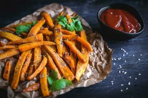 Sweet potatoes fries photo