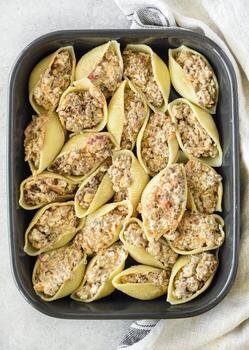 taco relleno conchas foto