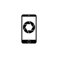 shooting from a smart phone vector icon illustration