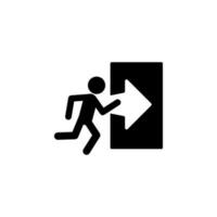 Exit sign vector icon illustration