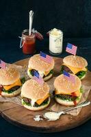 Mini american cheeseburgers photo